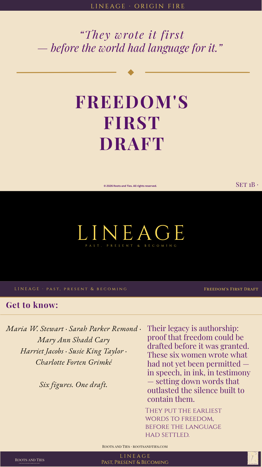 Freedom's First Draft - Lineage Set 1B title card