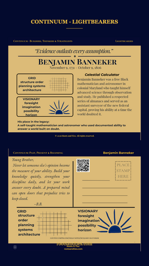 Benjamin Banneker digital postcard — phone version