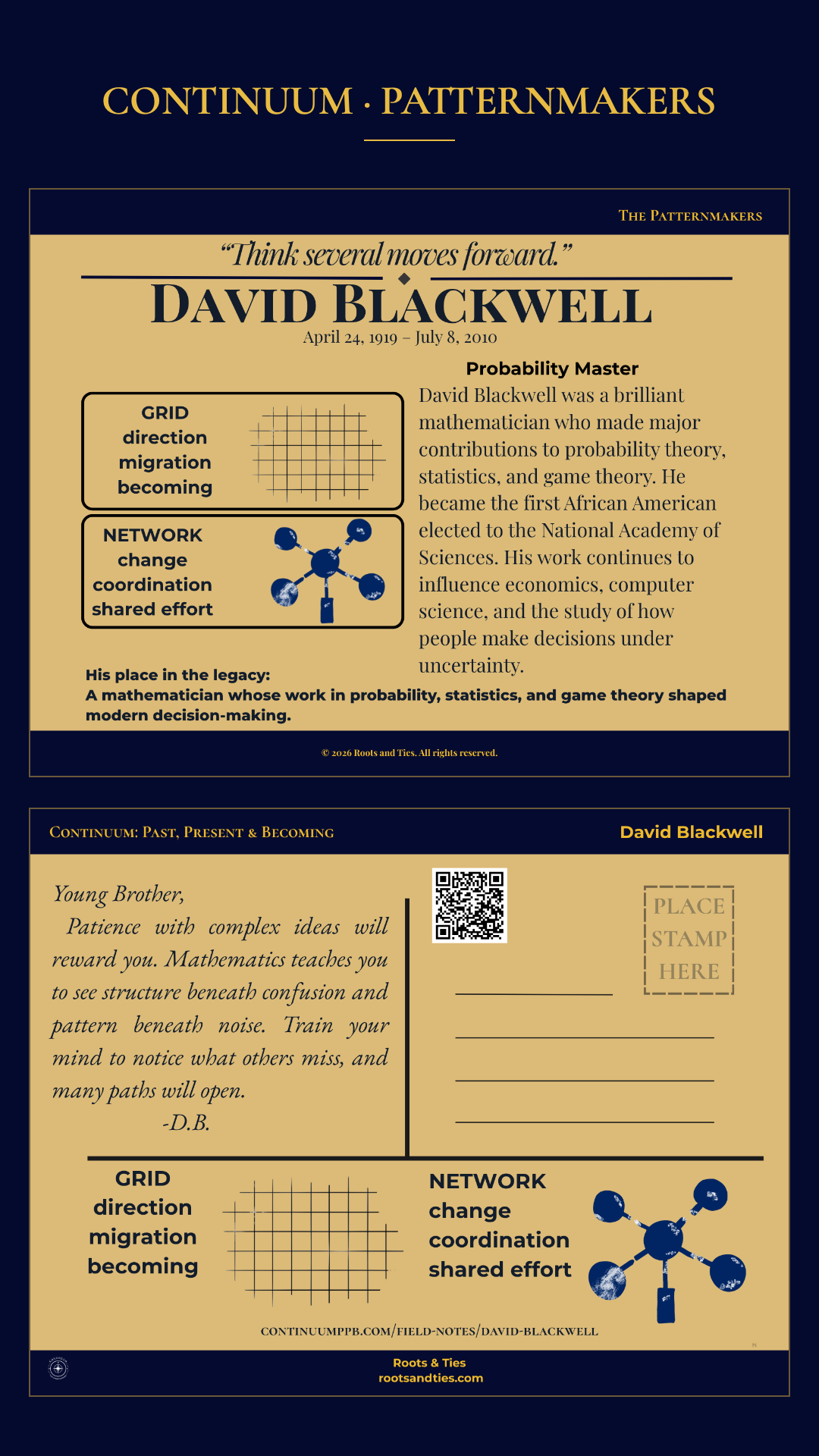 David Blackwell digital postcard — phone version