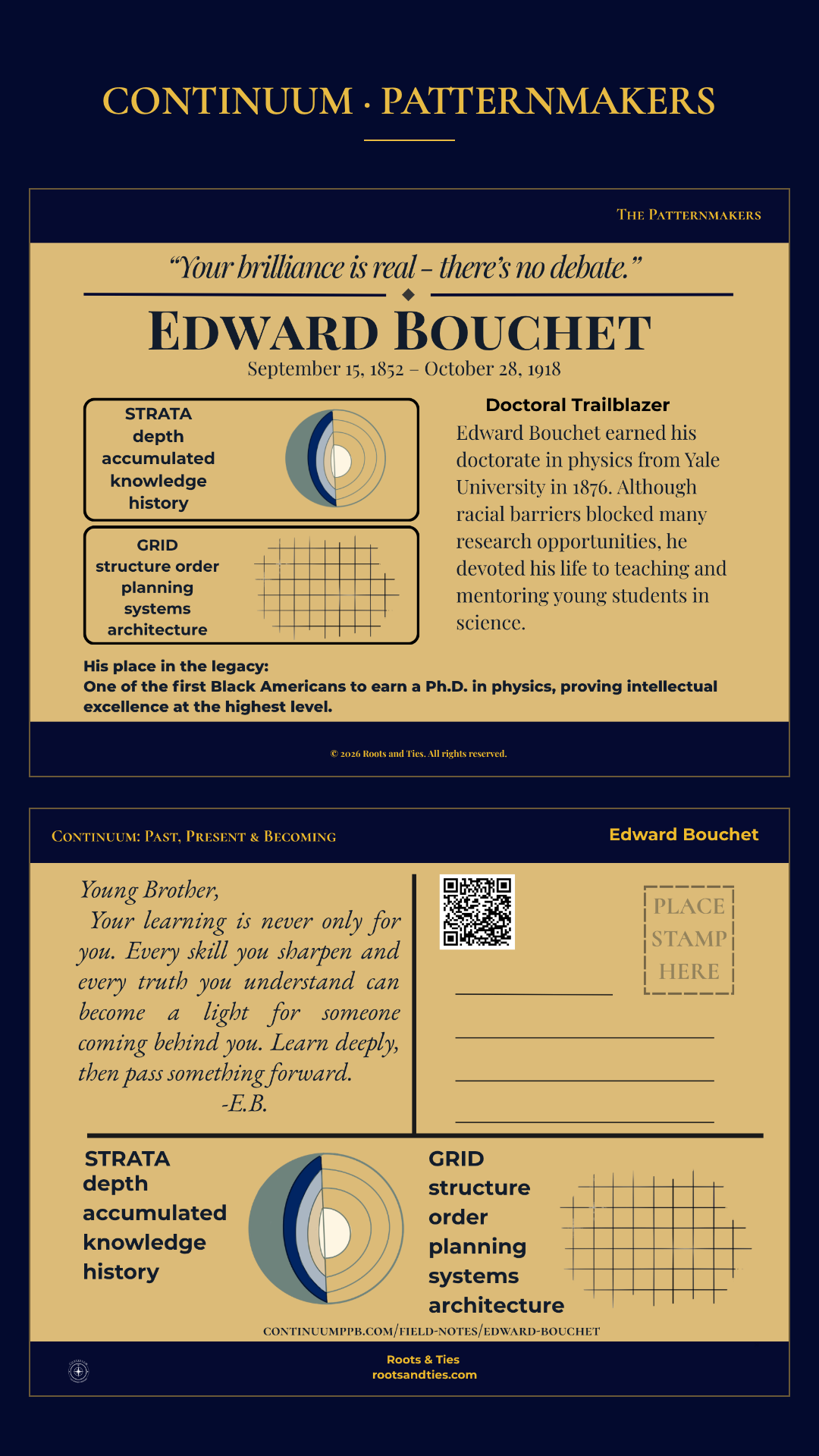 Edward Bouchet digital postcard — phone version