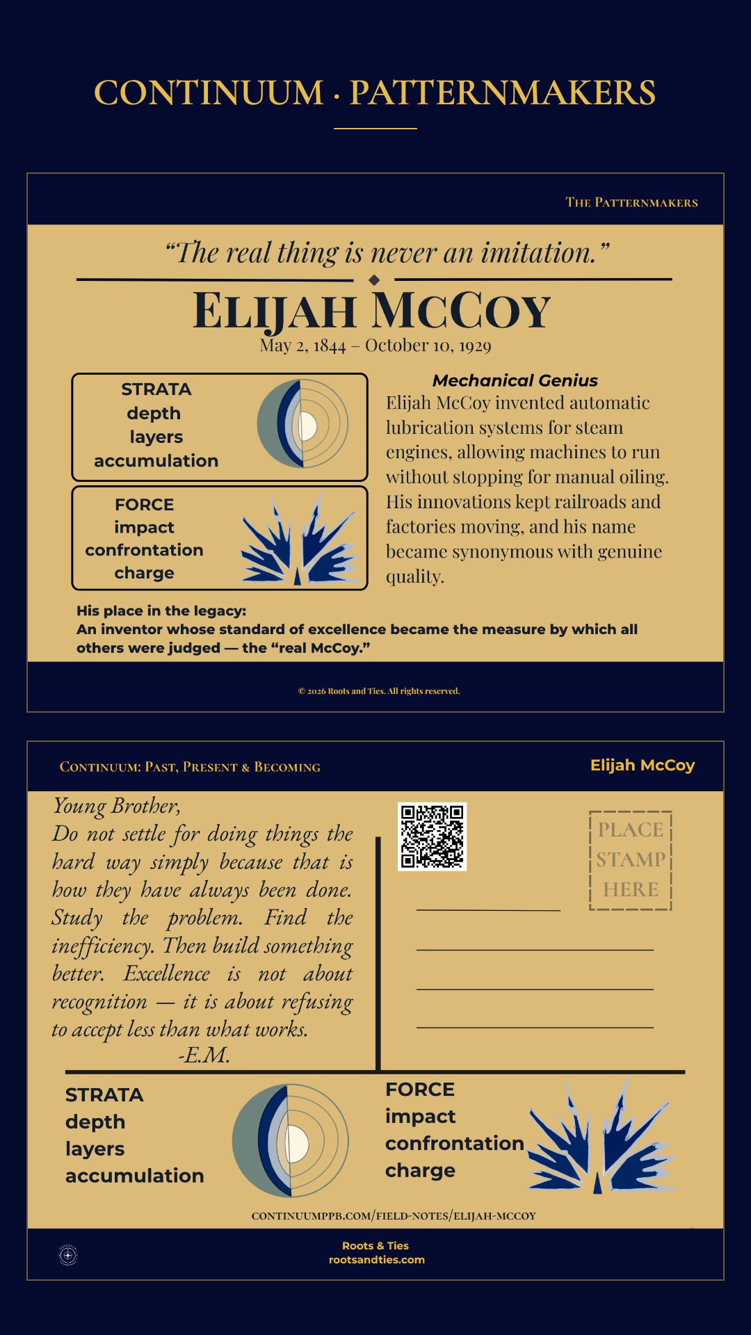 Elijah McCoy digital postcard — phone version