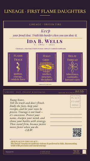Ida B. Wells Digital Postcard — Lineage: First Flame Daughters