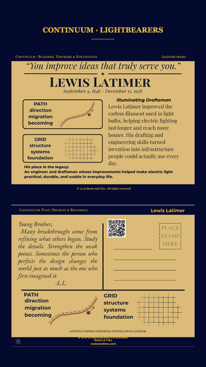 Lewis Latimer digital postcard — phone version