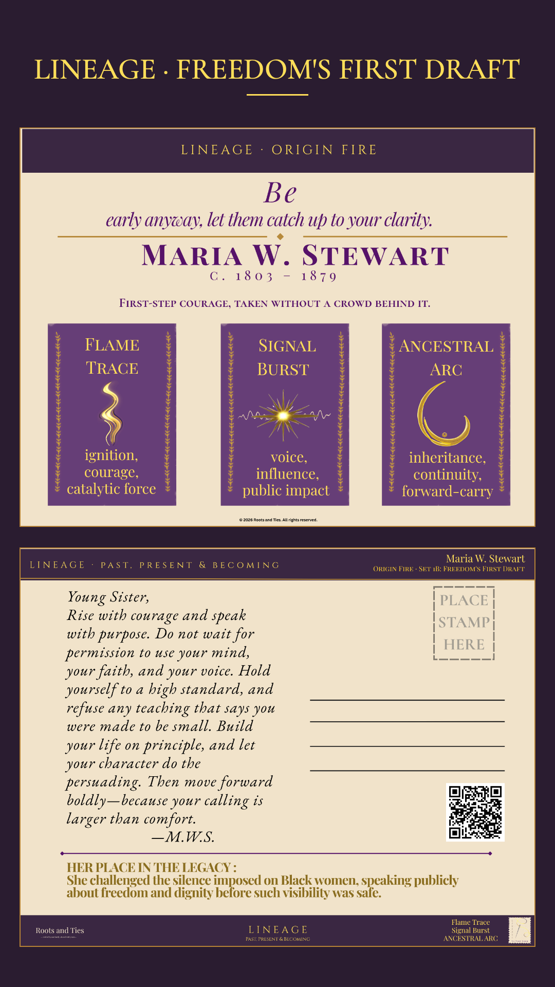 Maria W. Stewart Digital Postcard — Lineage: Freedom's First Draft