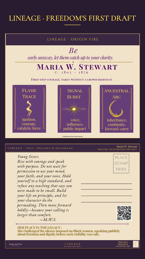 Maria W. Stewart Digital Postcard — Lineage: Freedom's First Draft