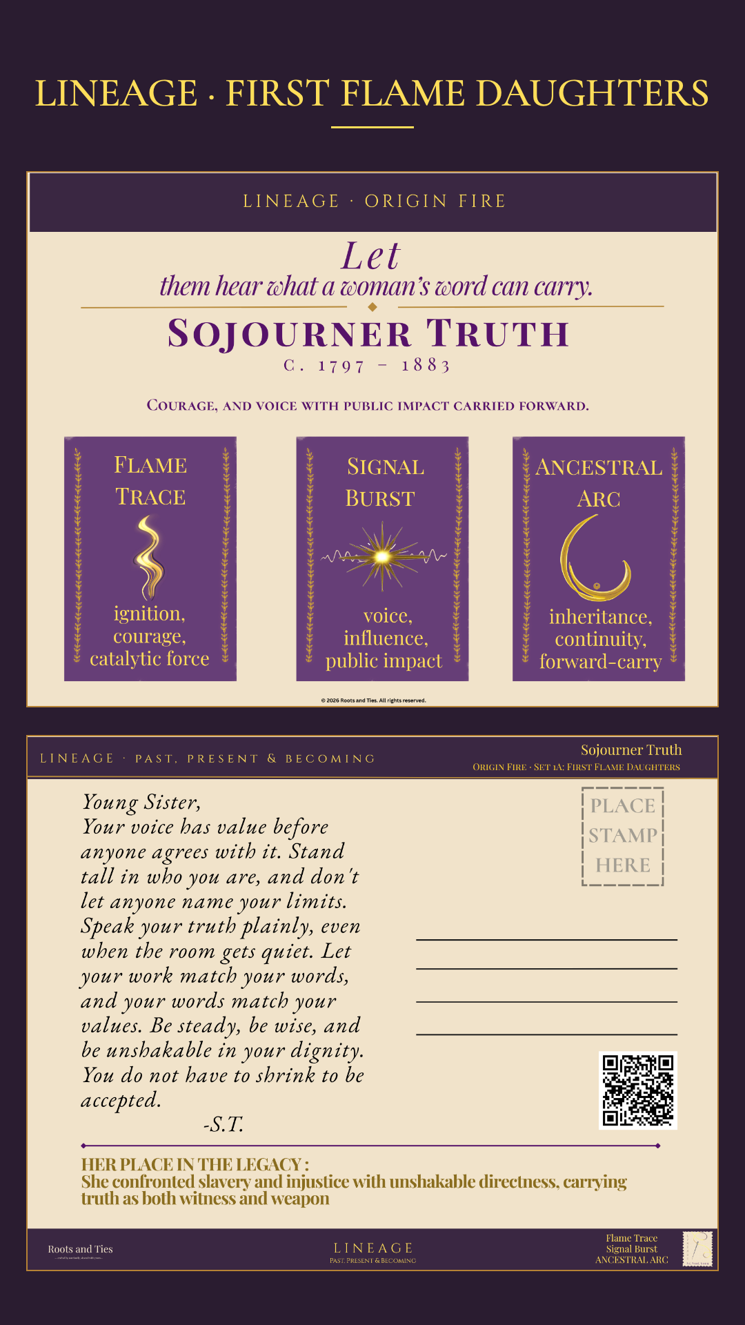 Sojourner Truth Digital Postcard — Lineage: First Flame Daughters