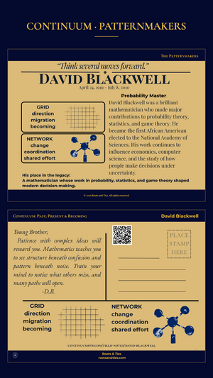 David Blackwell digital postcard — phone version