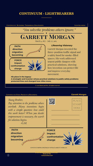 Garrett Morgan digital postcard — phone version