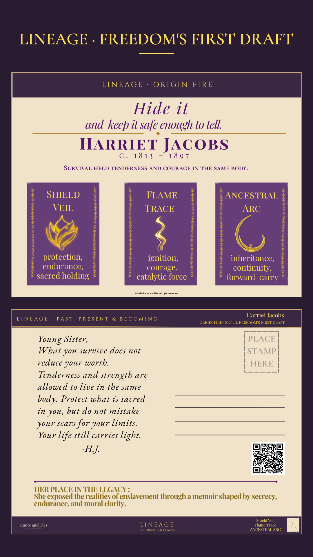 Harriet Jacobs Digital Postcard — Lineage: Freedom's First Draft