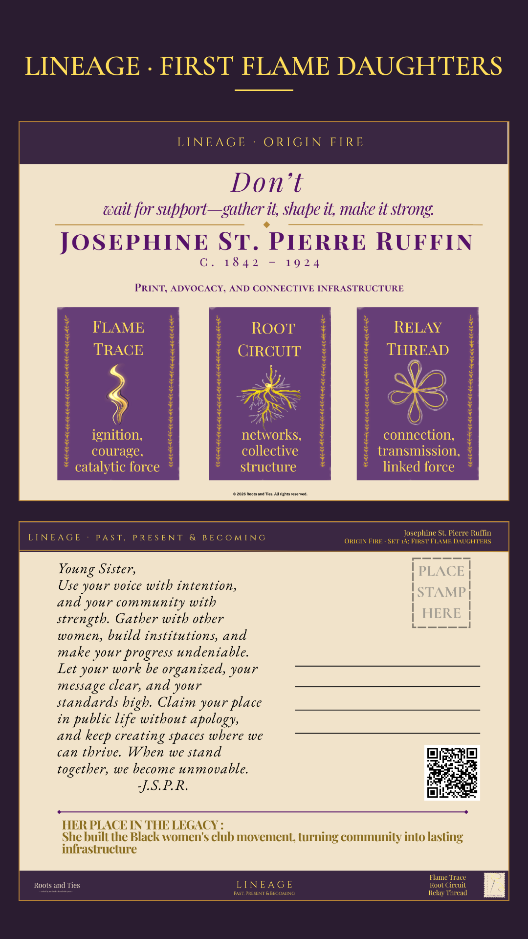 Josephine St. Pierre Ruffin Digital Postcard — Lineage: First Flame Daughters