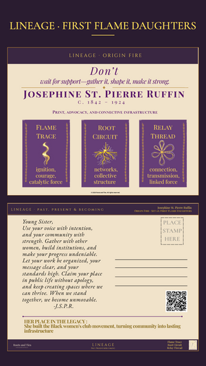Josephine St. Pierre Ruffin Digital Postcard — Lineage: First Flame Daughters