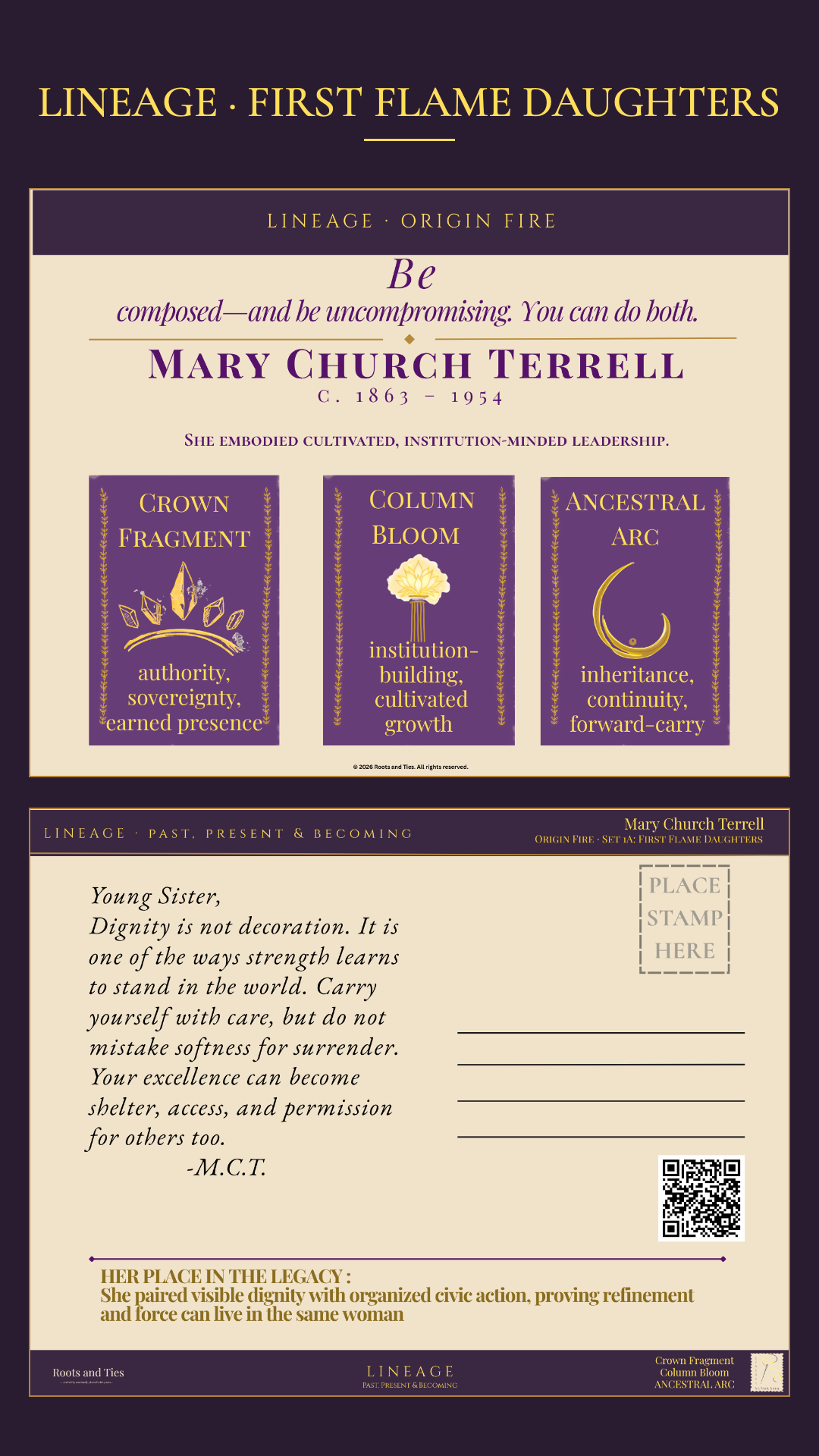 Mary Church Terrell Digital Postcard — Lineage: First Flame Daughters
