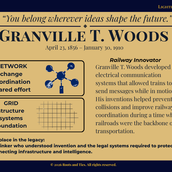Granville T. Woods animated flip postcard